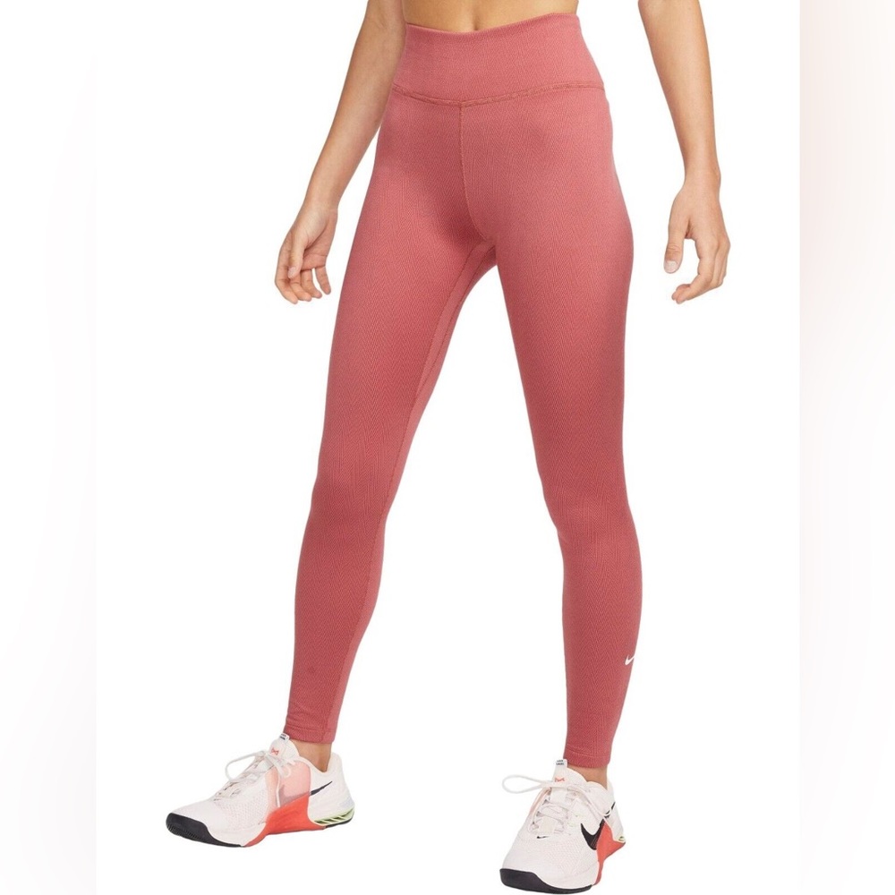 New Nike Women’s Therma-fit One Mid-rise Leggings in pinkish/red